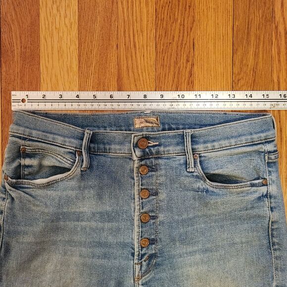 Mother Pixie Dazzler High Rise Straight Leg Ankle Jeans, "Shoot to Thrill" Sz 31 - Picture 8 of 14